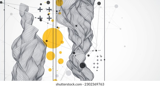Modern science abstract background. Surface illustration. Vector.