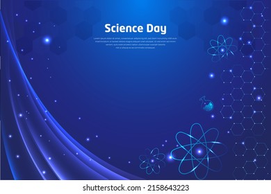 Modern Science Day design background with technology  and geometric elements vector.