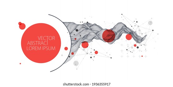 Modern science or technology abstract background. Cyberspace surface illustration. Vector.