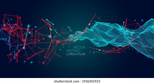 Modern science or technology abstract background. Cyberspace surface illustration. Vector.