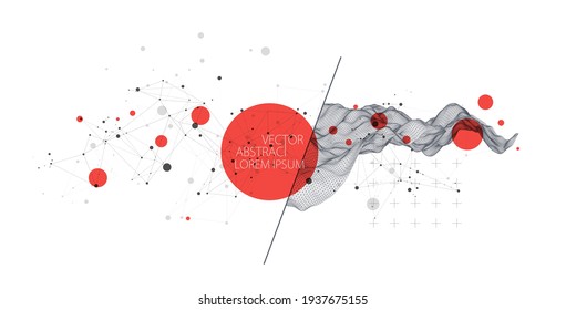 Modern science or technology abstract background. Cyberspace surface illustration. Vector.