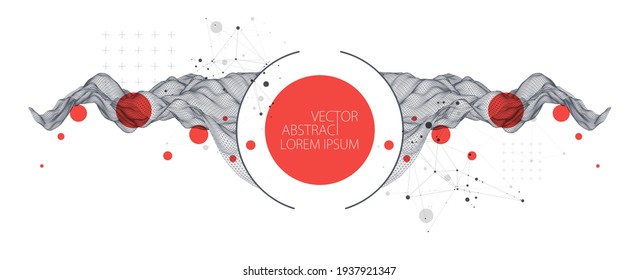 Modern Science Or Technology Abstract Background. Cyberspace Surface Illustration. Vector.