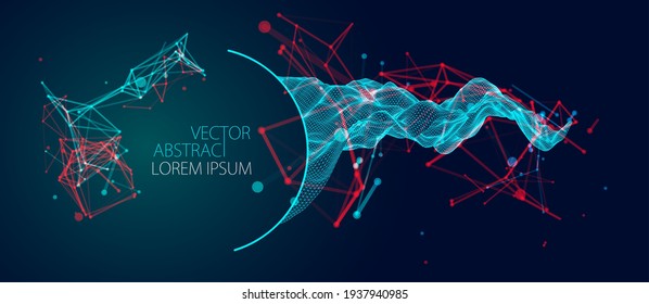 Modern science or technology abstract background. Cyberspace surface illustration. Vector.