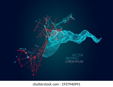 La ciencia moderna o la tecnología son antecedentes abstractos. Ilustración de la superficie del ciberespacio. Vector.