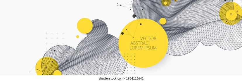 Modern science or technology abstract background. Wireframe spot surface illustration. Vector.