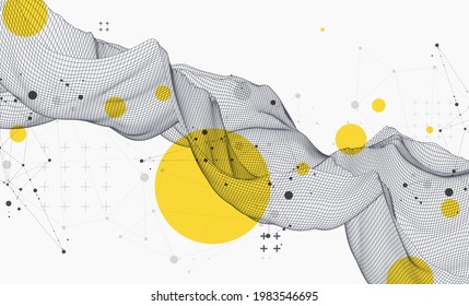 Modern science or technology abstract background. Cyberspace surface illustration. Vector.