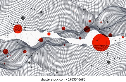 Modern science or technology abstract background. Cyberspace surface illustration. Vector.