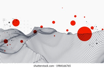 Modern science or technology abstract background. Cyberspace surface illustration. Vector.