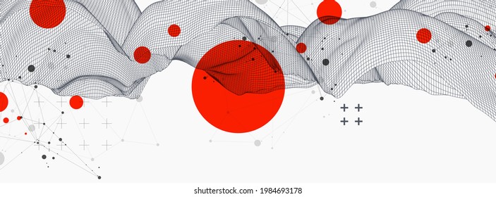 Modern science or technology abstract background. Cyberspace surface illustration. Vector.