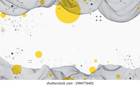 Modern science or technology abstract background. Cyberspace surface illustration. Vector.