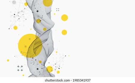 Modern science or technology abstract background. Cyberspace surface illustration. Vector.