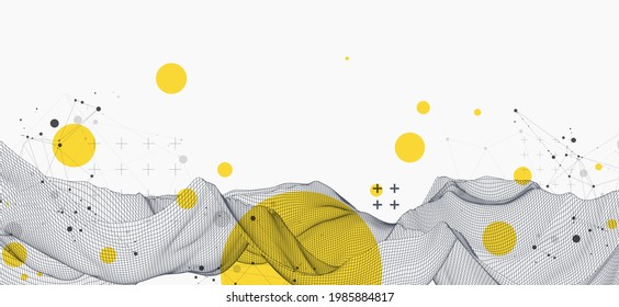 Modern science or technology abstract background. Cyberspace surface illustration. Vector.