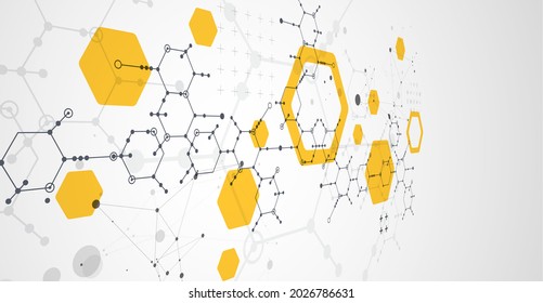Modern science or technology abstract background using hexagonal shapes. Vector.