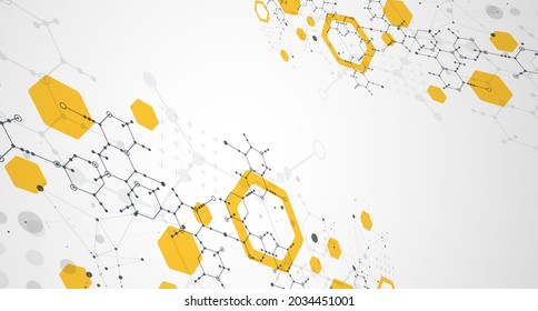 Modern science or technology abstract background using hexagonal shapes. Vector.
