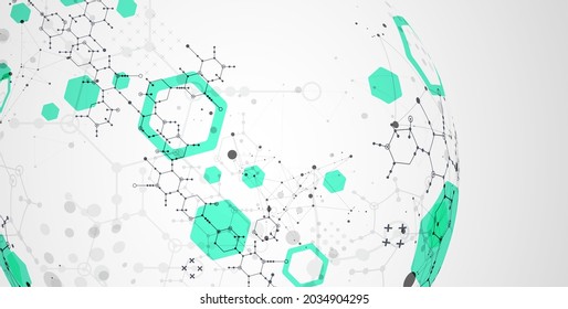 La ciencia moderna o la tecnología de fondo abstracto usando formas hexagonales. Vector.