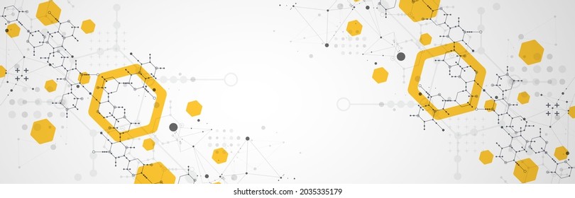 Modern science or technology abstract background using hexagonal shapes. Vector.