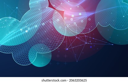 Modern science or technology abstract background. Wireframe spot surface illustration. Vector.