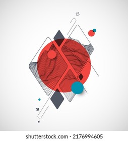 La ciencia moderna o la tecnología son antecedentes abstractos. Ilustración de la superficie de la mancha del marco de cables. Vector.
