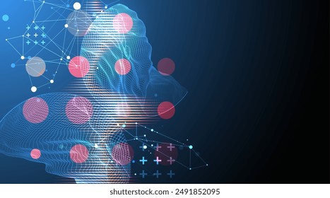 Moderne Wissenschaftstechnik abstrakter Hintergrund mit Kreis-Formen. Drahtmodell-Spot-Oberflächendarstellung.  Vektorgrafik