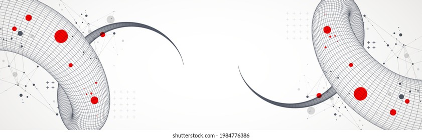 Modern science or technology art background. Vector wireframe tentacle.