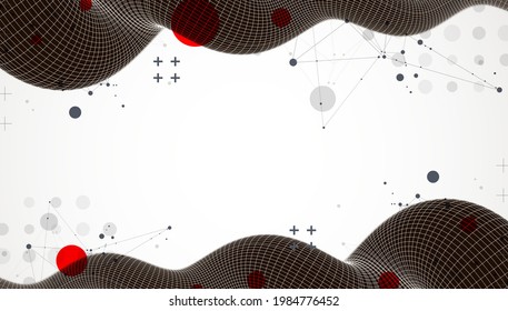 Modern science or technology art background. Vector wireframe tentacle.