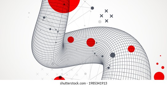La ciencia moderna o el arte tecnológico. Tentáculo del armazón del vector.