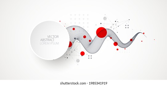 Modern science or technology art background. Vector wireframe tentacle.