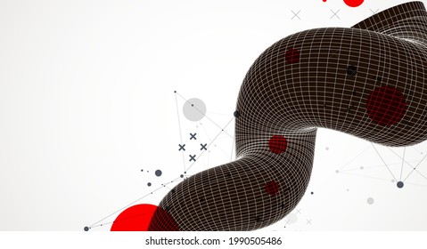 Moderner wissenschaftlicher oder technologischer Kunsthintergrund. Vektor-Wireframe-Tentakel.