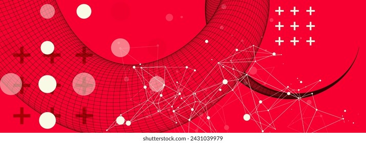 Fondo de arte de ciencia o tecnología moderna. Dibujado a mano Vector Wireframe tentáculo.