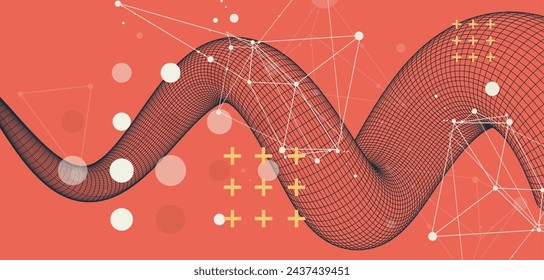 Fondo de arte de ciencia o tecnología moderna. Dibujado a mano Vector Wireframe tentáculo.