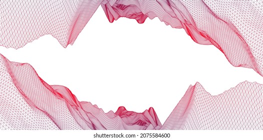Modern science or technology art elements. Trendy abstract wireframe background. Surface illustration. Vector.