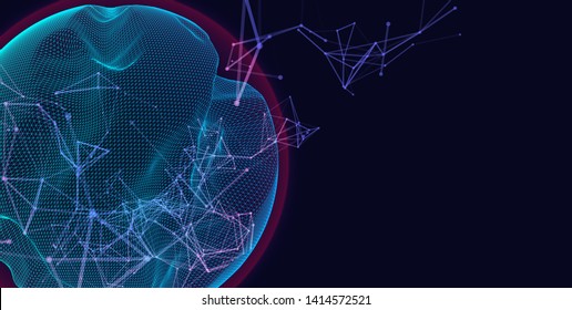 Modern science and technology background. Abstract sphere.