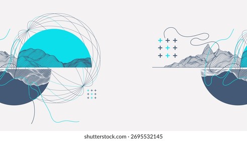 Modern science and technology background. Abstract wireframe art. Vector.