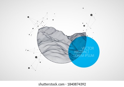 Modern science or technology elements. Trendy abstract background. Cyberspace surface illustration. Vector.
