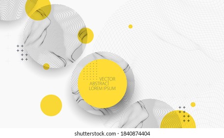 Modern science or technology elements. Trendy abstract background. Cyberspace surface illustration. Vector.