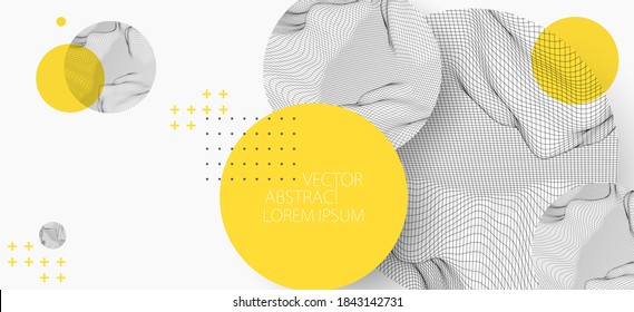 Modern science or technology elements. Trendy abstract background. Cyberspace surface illustration. Vector.