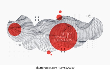 Modern science or technology elements. Trendy abstract background. Cyberspace surface illustration. Vector.