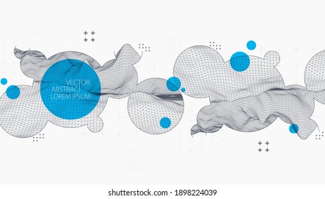 Modern science or technology elements. Trendy abstract background. Cyberspace surface illustration. Vector.