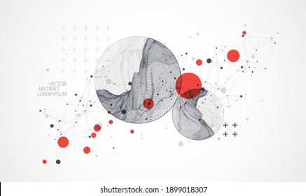 Modern Science Or Technology Elements. Trendy Abstract Background. Cyberspace Surface Illustration. Vector.