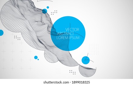 Modern science or technology elements. Trendy abstract background. Cyberspace surface illustration. Vector.