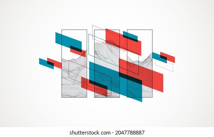 Modern science or technology elements. Trendy abstract background. Surface illustration. Vector.