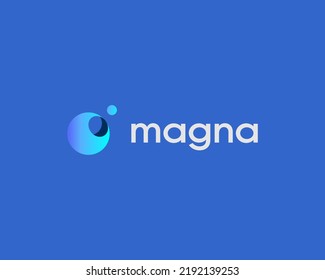 Modern science technology icon logo. Network connect business branch concept. Creative planet satellite logotype. Vector illustration.