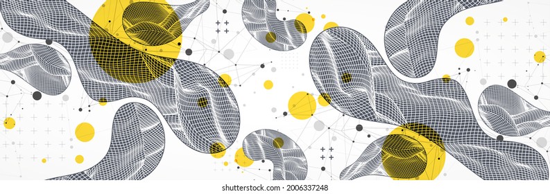 Modern science or technology spot elements. Trendy abstract background. Cyberspace surface illustration. Vector.