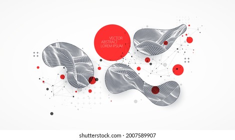 Modern science or technology spot elements. Trendy abstract background. Cyberspace surface illustration. Vector.