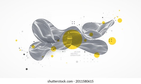 Modern science or technology spot elements. Trendy abstract background. Cyberspace surface illustration. Vector.