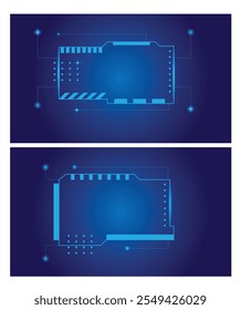 Marcos modernos de Tecnología de ciencia ficción en azul. Tecnología futurista y Ilustración vectorial empresarial