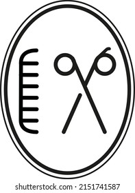 modern scissor hair salon logo element