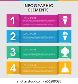 Modern scoop infographic template. infographic design with scoop icons includes dustpan. can be used for presentation, diagram, annual report, web design.