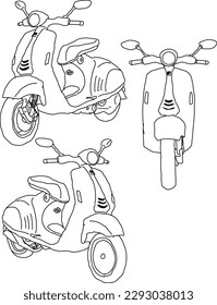 arte moderno de 946 líneas de scooter