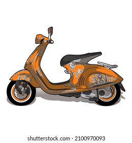 Modern Scooter with Batik Pring Sedaphur Pattern from Magetan